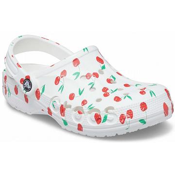 Crocs Baya Seasonal Printed Men's Clogs White / Cherry | Australia 0721LISH